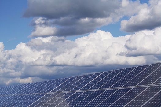 solar collector energy plant outside against sky