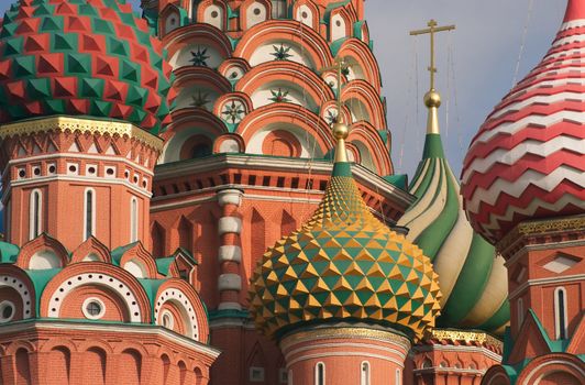 Domes of St. Basil's Cathedral on Red Square in Moscow