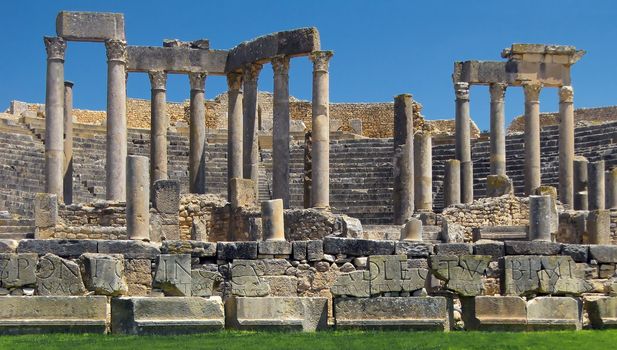 Ruins of anchient roman city Dougga in Tunisia
