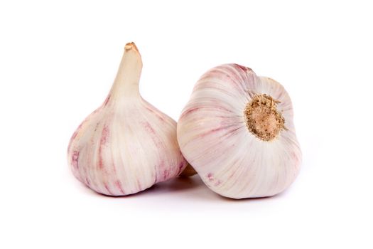 Group of garlics . A heads of garlics isolated on a white background