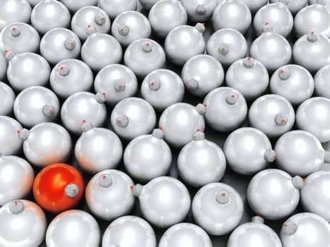 background from Christmas toys of red and white colors