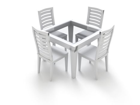 Dining room with chairs and a table in light tones