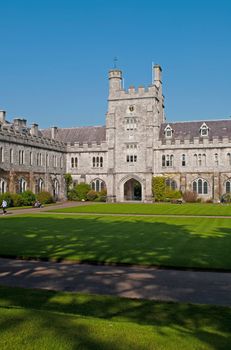 CORK, IRELAND - MARCH 26: students attending University at the Main Quadrangle on March 26, 2012 in Cork, Ireland. UCC was named Irish University of the year by The Sunday Times in 2003, 2005 and 2011