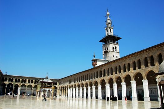 Landmark of the famous Omayyad Mosque in Damascus,Syria.