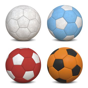 Four Soccer Balls - Hyper Realistic 3D Illustrations (jpeg file with clipping path)