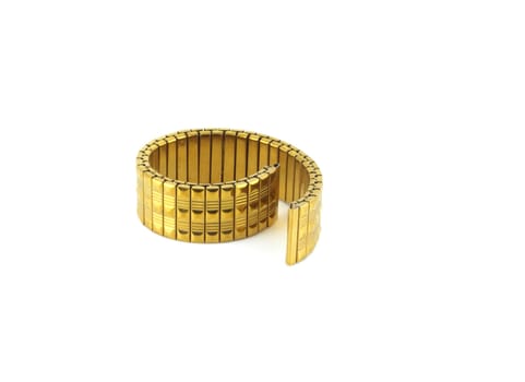 Gold bracelet for watch over white