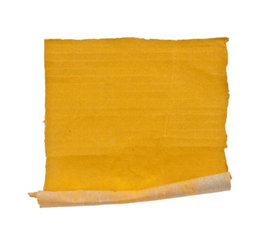 old crumpled brown paper on white background