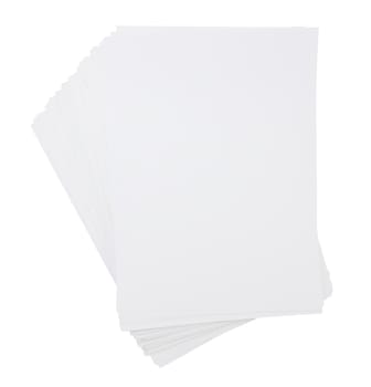 White paper on white background