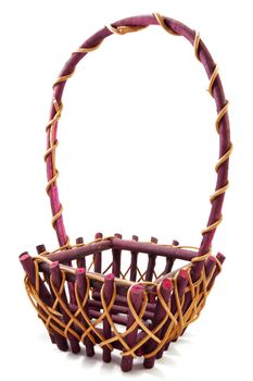 wicker basket isolated on white background