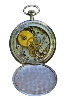 Detail of the old watch - turnip - isolated