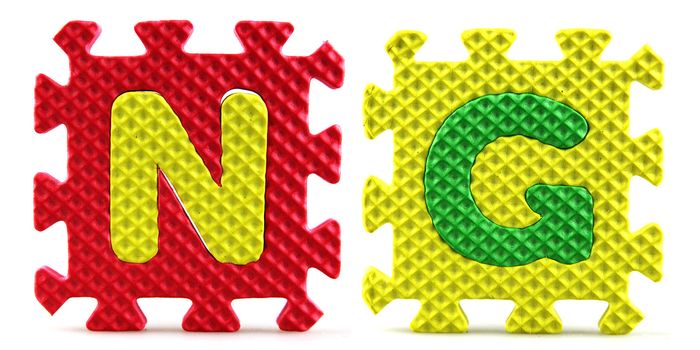 Country abbreviations isolated on white background
