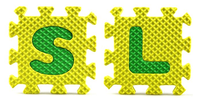 Country abbreviations isolated on white background