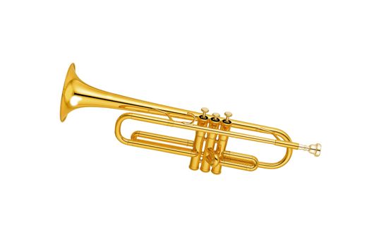 Golden trumpet isolated