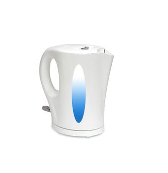 Electric white kettle on the white background