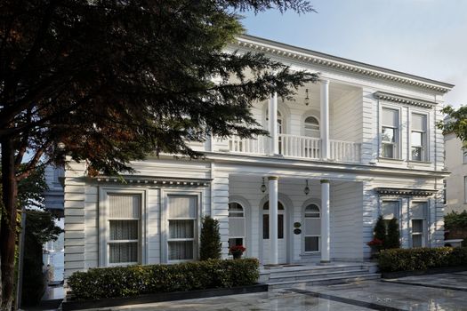 Bosphorus Palace, Istanbul, Turkey - July 2, 2012: Early morning sunrays over the magnificent historical landmark