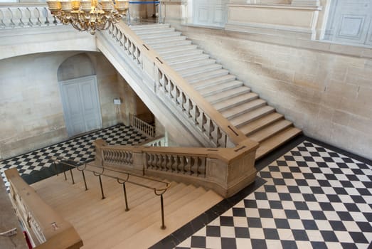 top view of a staircase, classic old building