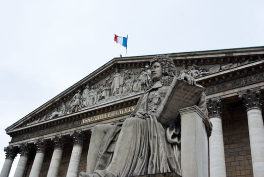 public building in Paris and a statue of a famous French