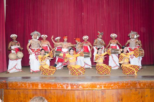 Kandy, Sri Lanka, December 7, 2011. Folk dances in the local theater scene.
