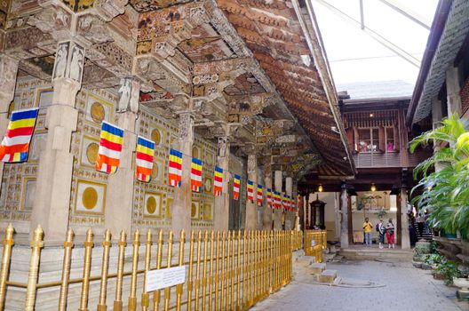 TEMPLE OF SACRED TOOTH RELIC IN KANDY, SRI LANKA, DECEMBER 8. the inner space of the temple, Kandy, Sri Lanka, December 8, 2011