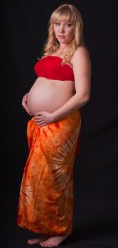 portrait of a pregnant woman waiting for the unborn child