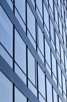 Glass surface. Structure of a business building.