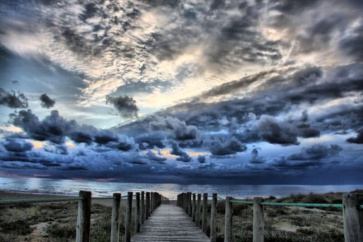 old jetty at sunset (HDR Technique)