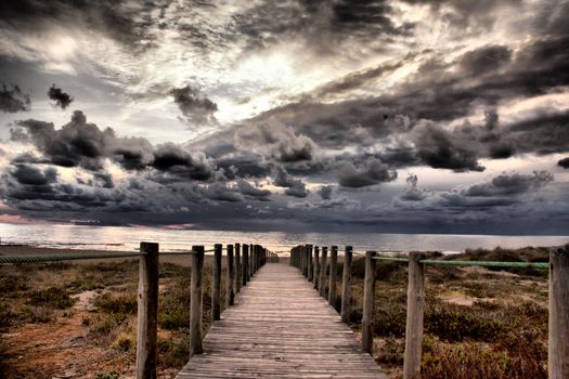 old jetty at sunset (HDR Technique)