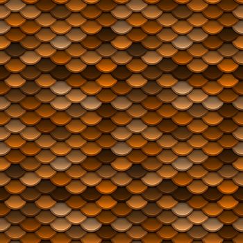 Golden Orange Scales Seamless Pattern Illustration