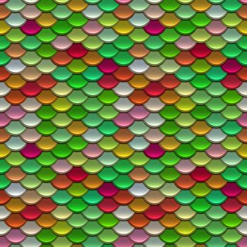 Mixed Colours Scales Seamless Pattern Illustration