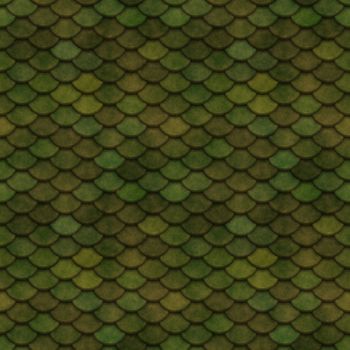 Green Scales Seamless Pattern Illustration
