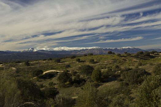 Madrid Mountain Range from El Pardo Natural Park