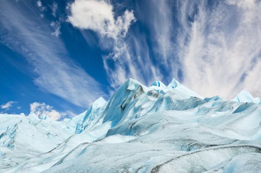 Climbers walk up on Moreno glacier in Patagonia, Argentina.