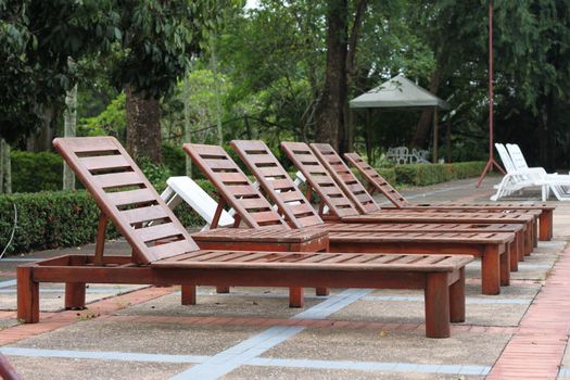 Deck Chairs at the Swimming pool.