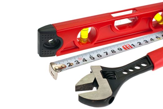 tools for building shot on a white background