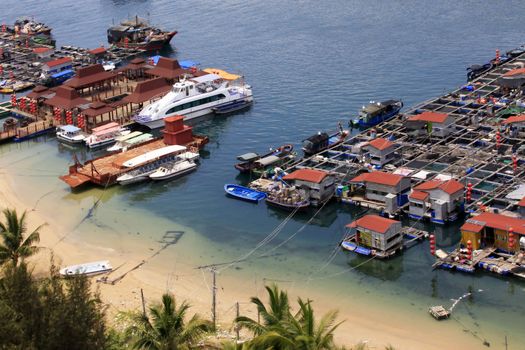 A traditional Chinese water village in Sanya, Hainan Province, south China.
