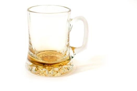 yellow glass mug for beer isolated on white