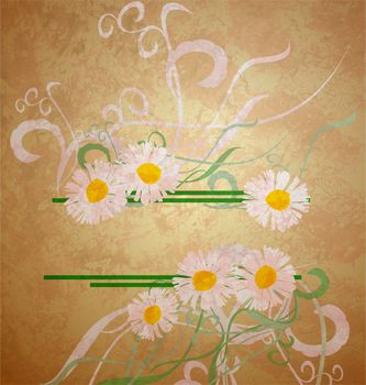 grunge daisies border grunge background composition grunge idea