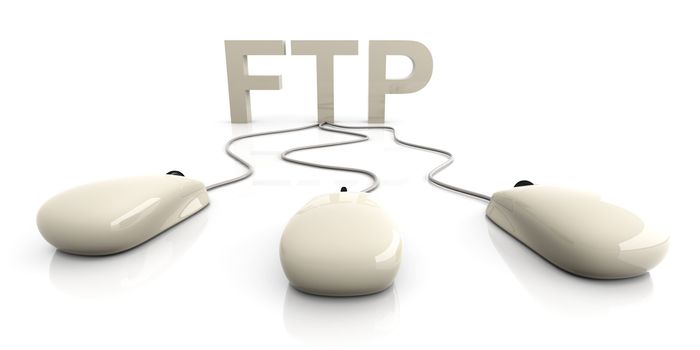 3D rendered Illustration. FTP connection.