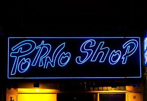 Paris - Detail of sexy shop sign, no copyrighted logo