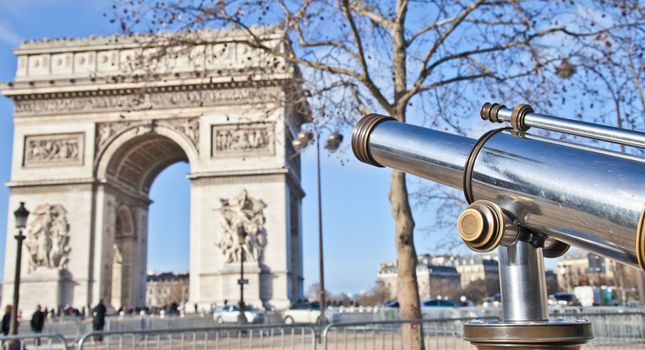 The Arc de Triomphe (Arc de Triomphe de l'Étoile) is one of the most famous monuments in Paris. It stands in the centre of the Place Charles de Gaulle, at the western end of the Champs-Élysées
