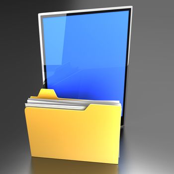 A Tablet PC / Pad device. 3D rendered illustration.