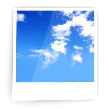 Instant photo frame. 3D rendered illustration. Isolated on white.