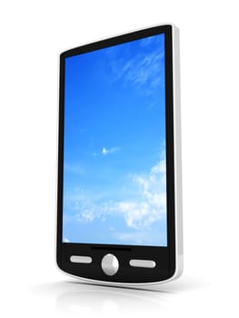 A generic Smartphone. 3D rendered illustration isolated on white.