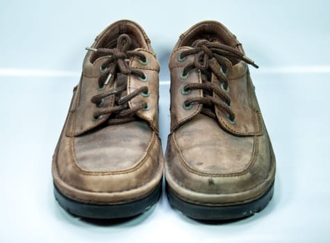 Old leather shoe