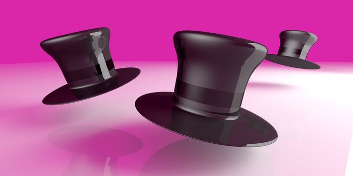 A classic Cylinder Hat. 3D rendered Illustration. 