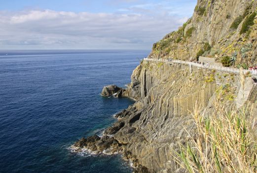 Via Dell'Amore (Love Walk), is a trail between the villages of Riomaggiore and Manarola.  The two villages are part of the five villages that make up Cinque Terre.  Located on the rugged coast of the Italian Riviera in the Lugeria region of Italy.
