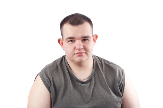 Man portrait, photo on the white background