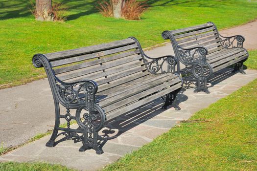 empty Park benches 