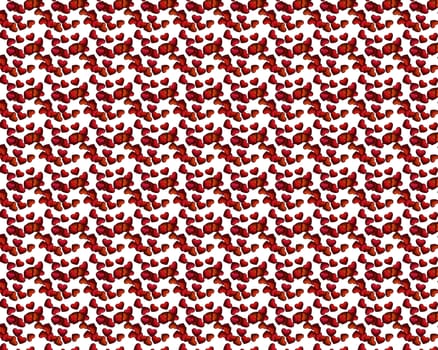   small red hearts scattered on white background