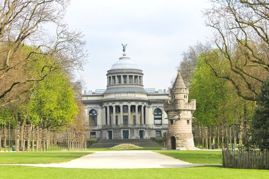 The fortress tower in a park in Brussels